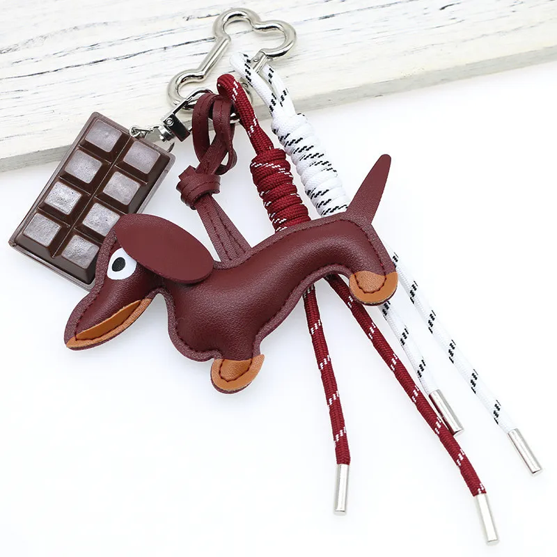 New Cartoon Personalized Keychain Bag Pendant Series Sausage Dog Shaped Bag Hanging Decoration For Gift