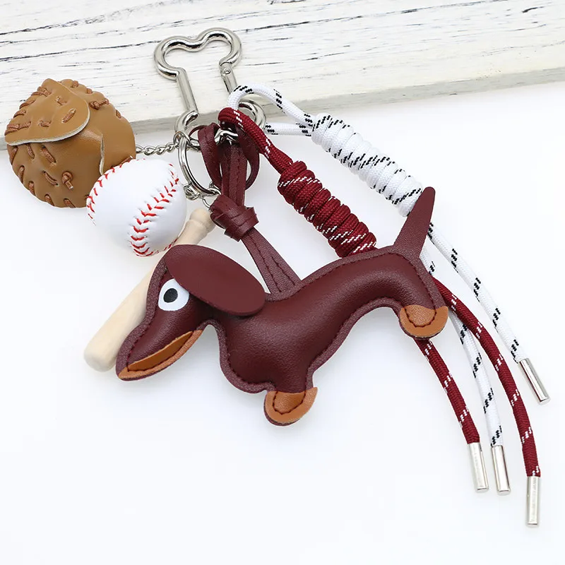 New Cartoon Personalized Keychain Bag Pendant Series Sausage Dog Shaped Bag Hanging Decoration For Gift