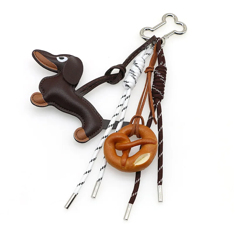New Cartoon Personalized Keychain Bag Pendant Series Sausage Dog Shaped Bag Hanging Decoration For Gift