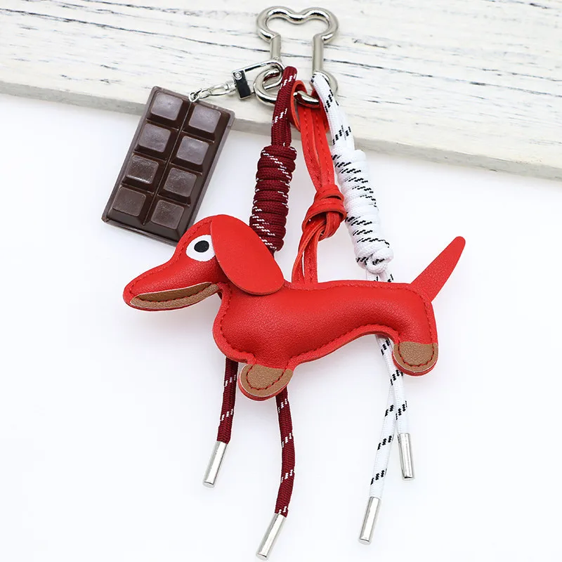 New Cartoon Personalized Keychain Bag Pendant Series Sausage Dog Shaped Bag Hanging Decoration For Gift
