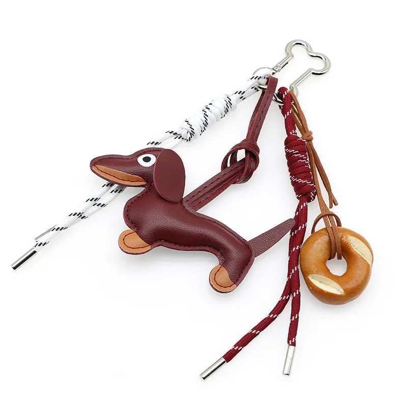 New Cartoon Personalized Keychain Bag Pendant Series Sausage Dog Shaped Bag Hanging Decoration For Gift