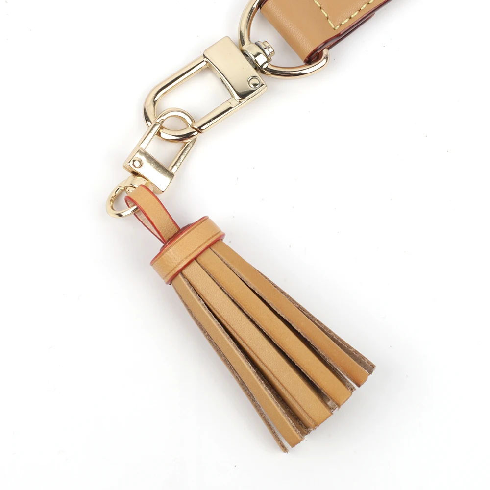Tanned Leather Tassel Mini Tassel Bag Charm For Women Handbags Clutch Pouch Purse Key Chain Ring Accessories