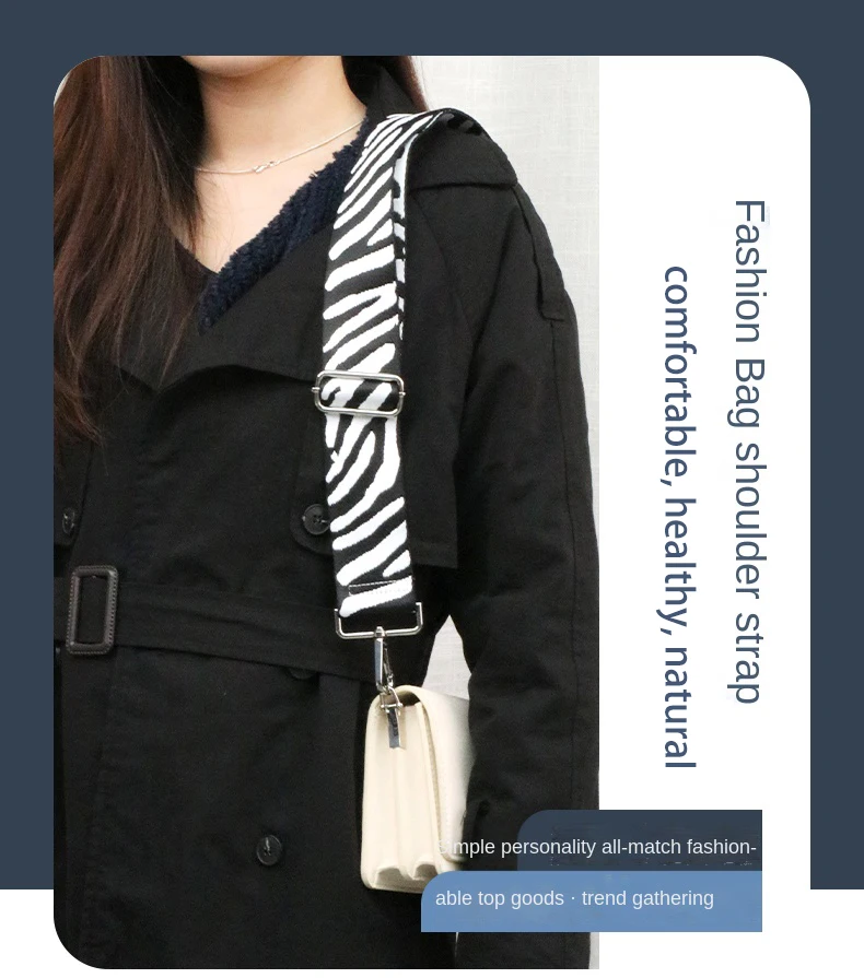SUZAOZHE Ladies Zebra Print Shoulder Strap Waist Bag Canvas Bag Shoulder Crossbody Bag DIY Adjustable Accessory Bag