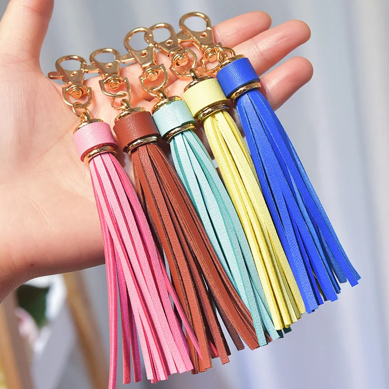 Boho Handmade Keychain for Women Bag Pendant Jewelry Multilayer Velvet Strap Tassel Shell Key Chain Car Hangging Accessories