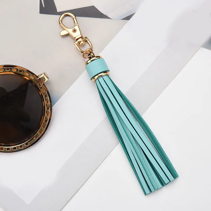 Boho Handmade Keychain for Women Bag Pendant Jewelry Multilayer Velvet Strap Tassel Shell Key Chain Car Hangging Accessories