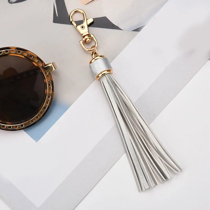 Boho Handmade Keychain for Women Bag Pendant Jewelry Multilayer Velvet Strap Tassel Shell Key Chain Car Hangging Accessories