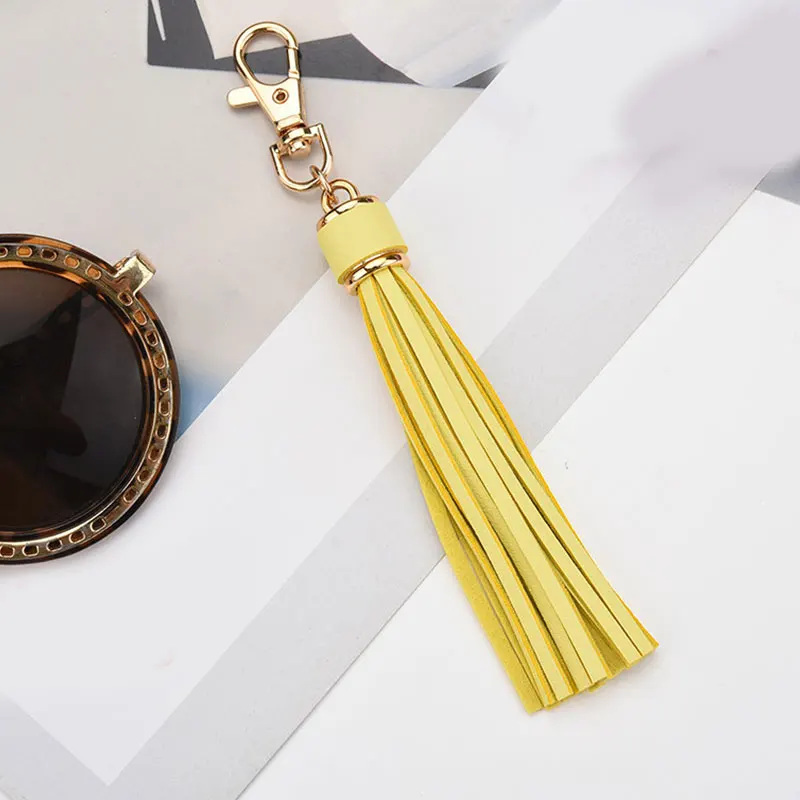 Boho Handmade Keychain for Women Bag Pendant Jewelry Multilayer Velvet Strap Tassel Shell Key Chain Car Hangging Accessories