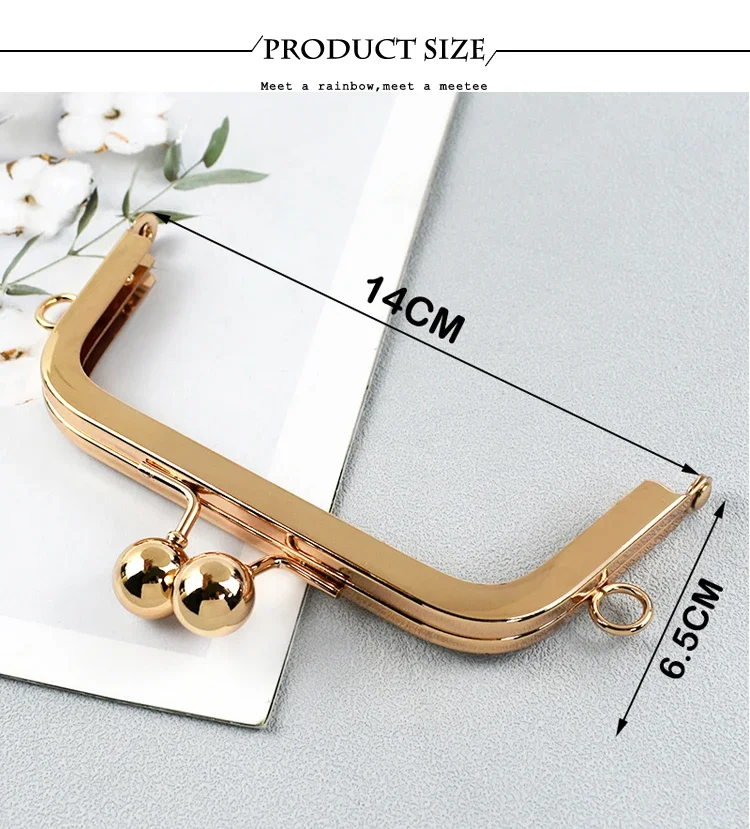 1/2/3/5Pcs Deepeel 14cm Metal Handle Handbag Frame Kiss Clasp Purse Woven Bags Sewing Brackets Handmade DIY Hardware Accessories