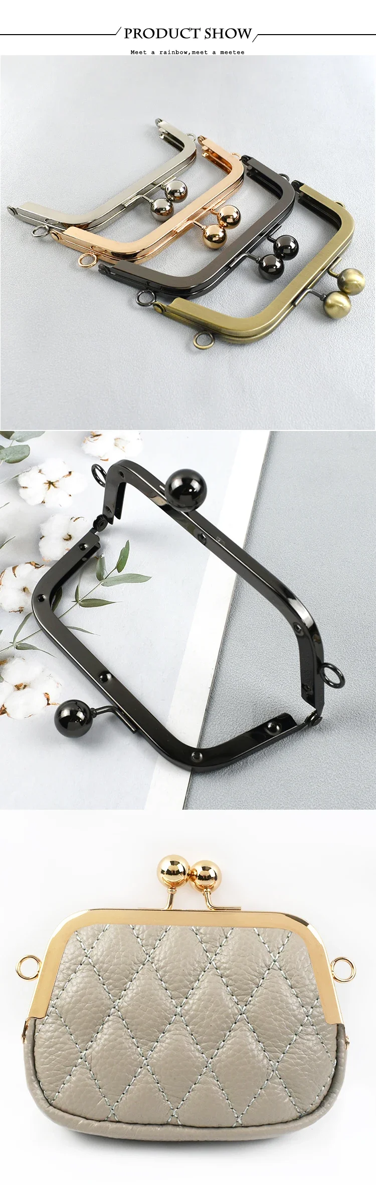 1/2/3/5Pcs Deepeel 14cm Metal Handle Handbag Frame Kiss Clasp Purse Woven Bags Sewing Brackets Handmade DIY Hardware Accessories