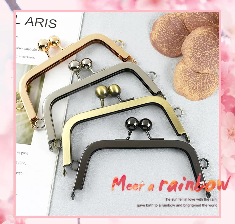 1/2/3/5Pcs Deepeel 14cm Metal Handle Handbag Frame Kiss Clasp Purse Woven Bags Sewing Brackets Handmade DIY Hardware Accessories
