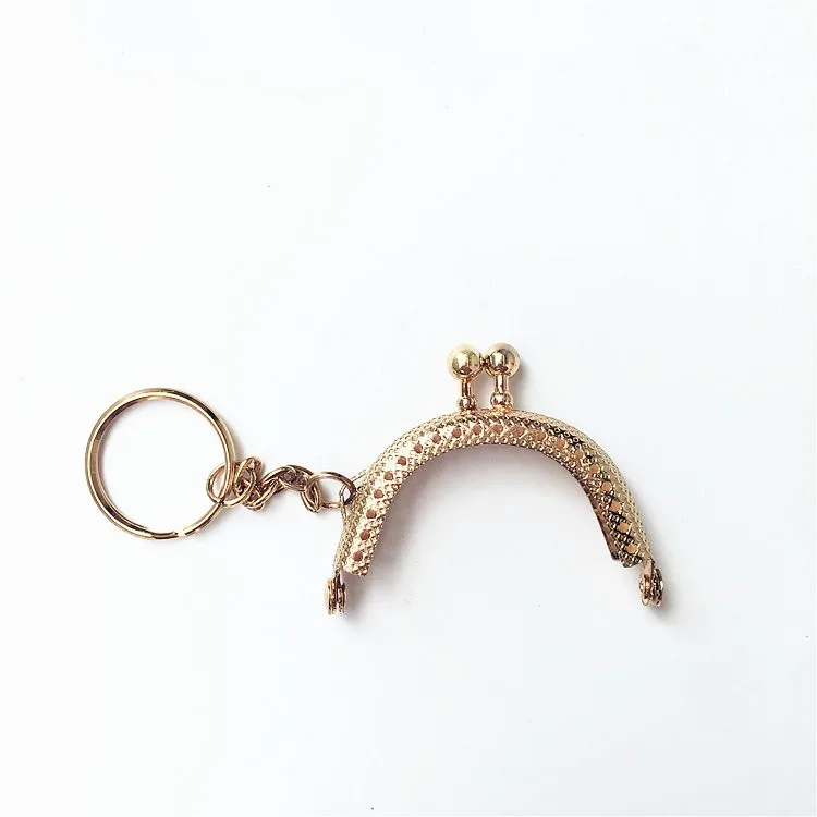 KISSDIY 20PCS 5CM Antique Bronze Silver Golden Metal Coin Purse Frames With Keyring Bag Handle Kiss Clasp DIY Bag Accessories