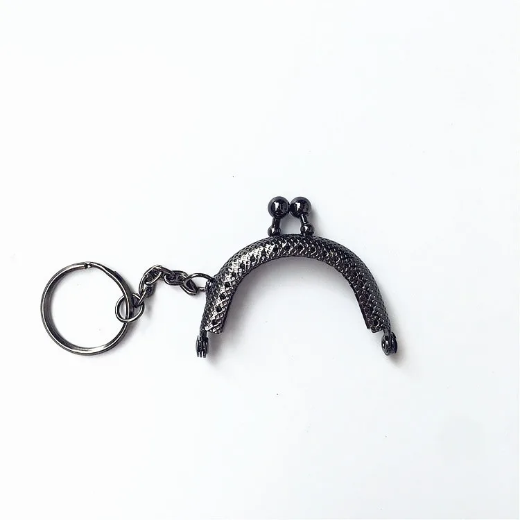 KISSDIY 20PCS 5CM Antique Bronze Silver Golden Metal Coin Purse Frames With Keyring Bag Handle Kiss Clasp DIY Bag Accessories