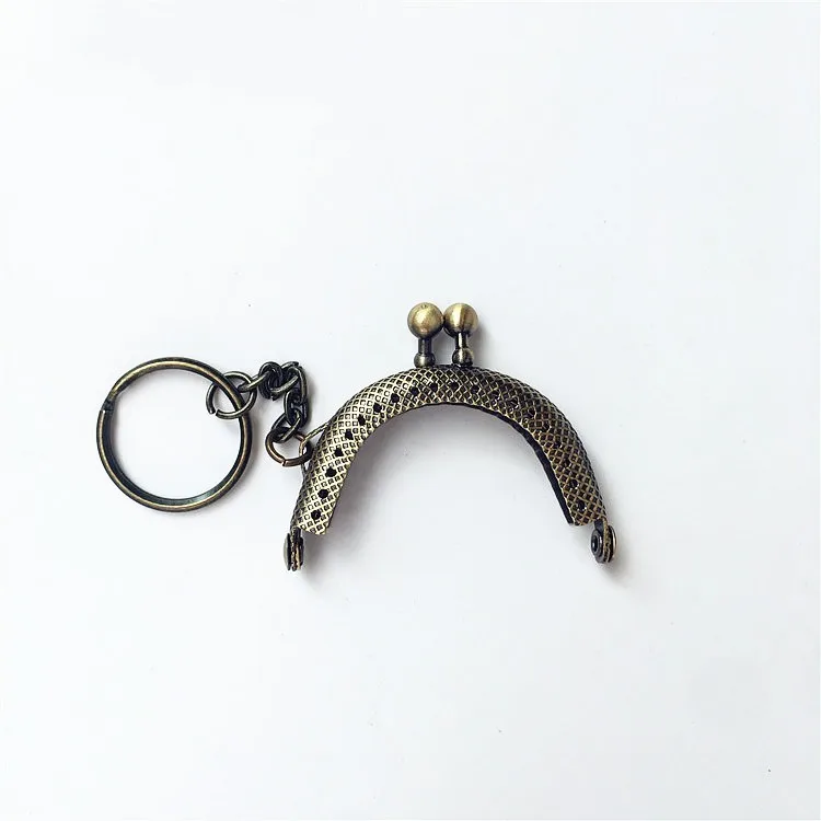 KISSDIY 20PCS 5CM Antique Bronze Silver Golden Metal Coin Purse Frames With Keyring Bag Handle Kiss Clasp DIY Bag Accessories