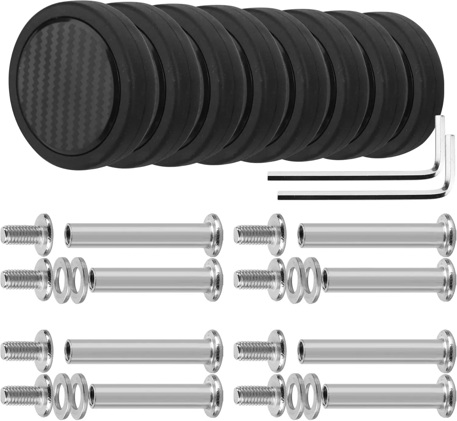 GUGULUZA 4/8pcs Black Trolley Box Wheels Suitcase Wheel Replacement Single Side Wheel 50mm Luggage Wheel Replacement with Screw