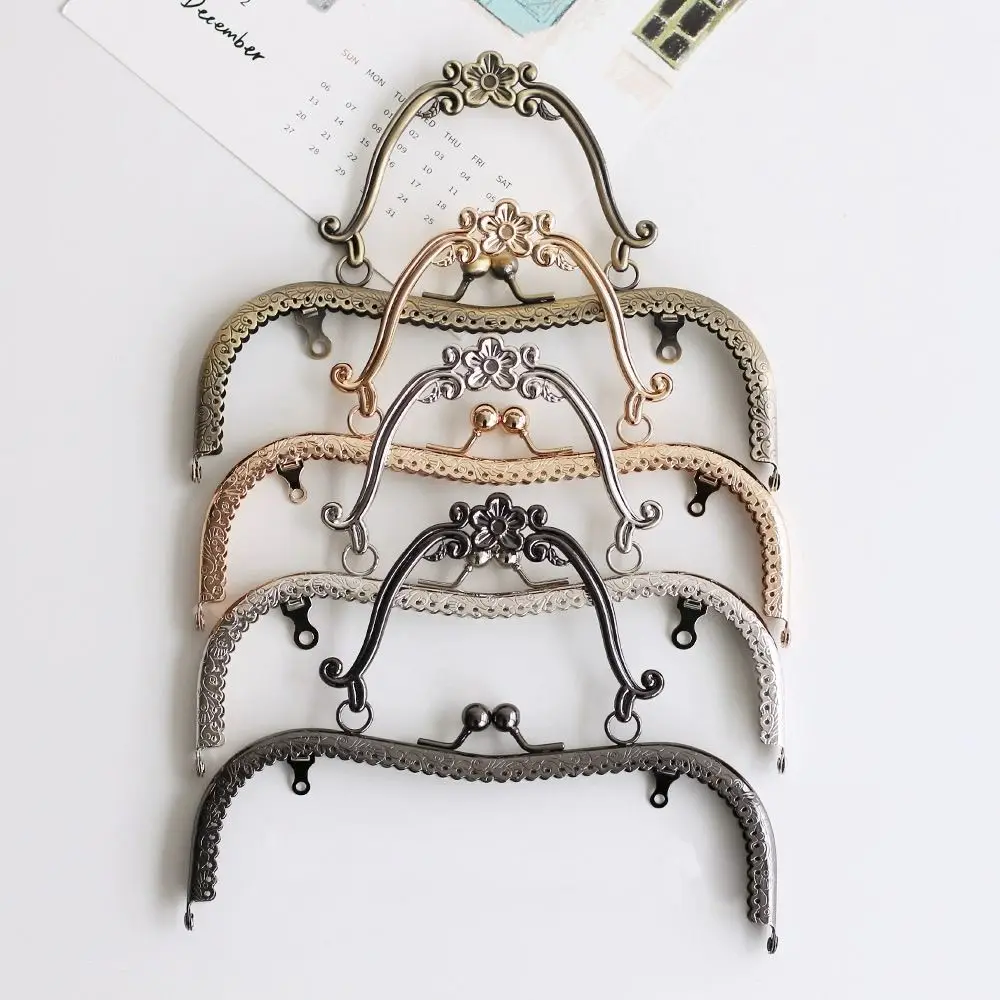 20.5cm Vintage Metal Purse Clasp Frame Bag Kiss Clasp Lock Metal Purse Frame for DIY Craft Purse Bag Making Bag Accessories