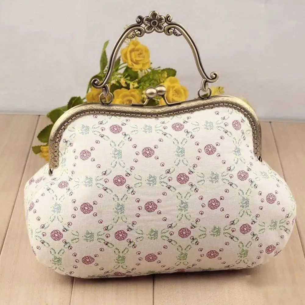 20.5cm Vintage Metal Purse Clasp Frame Bag Kiss Clasp Lock Metal Purse Frame for DIY Craft Purse Bag Making Bag Accessories