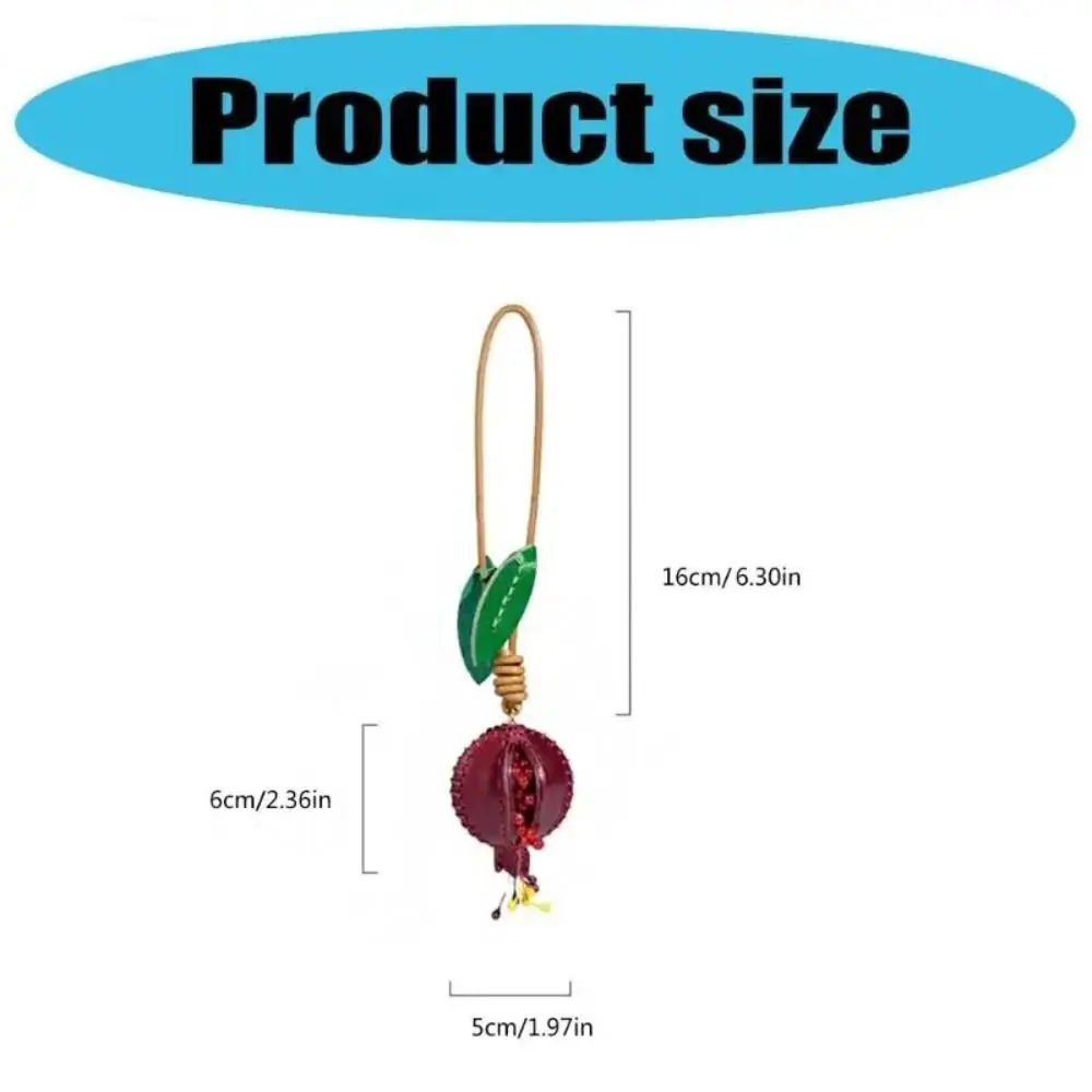 Genuine Leather Pomegranate Fruit Pendant Creative Handmade Fashion Delicate Handbag Ornament Cute Personalized Bag Accessories