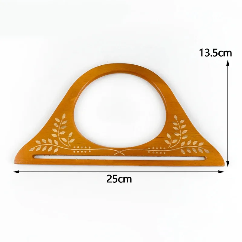 Bag Wooden Handles D Shape Handbag Kiss Clasp Purse Frames Handle Replacement Parts DIY Wallet Sewing Brackets Accessories