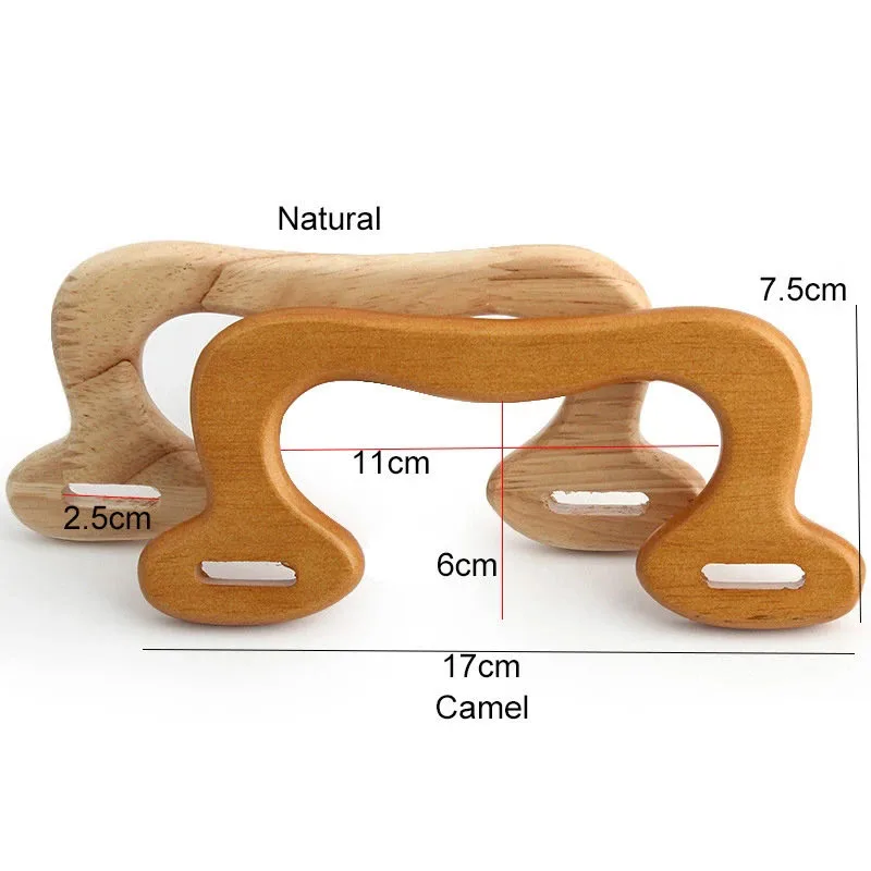 Bag Wooden Handles D Shape Handbag Kiss Clasp Purse Frames Handle Replacement Parts DIY Wallet Sewing Brackets Accessories