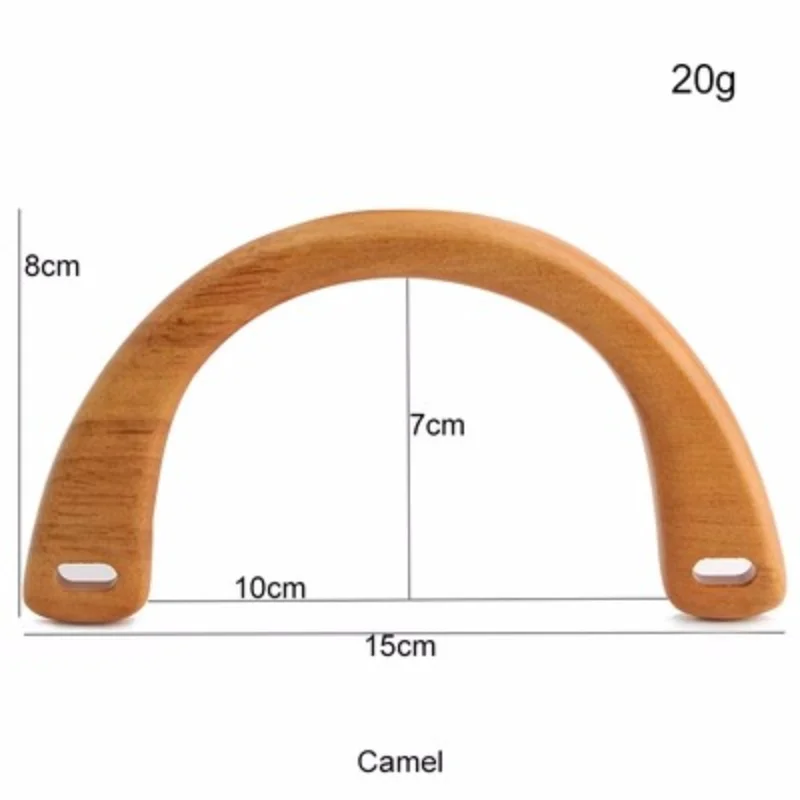Bag Wooden Handles D Shape Handbag Kiss Clasp Purse Frames Handle Replacement Parts DIY Wallet Sewing Brackets Accessories