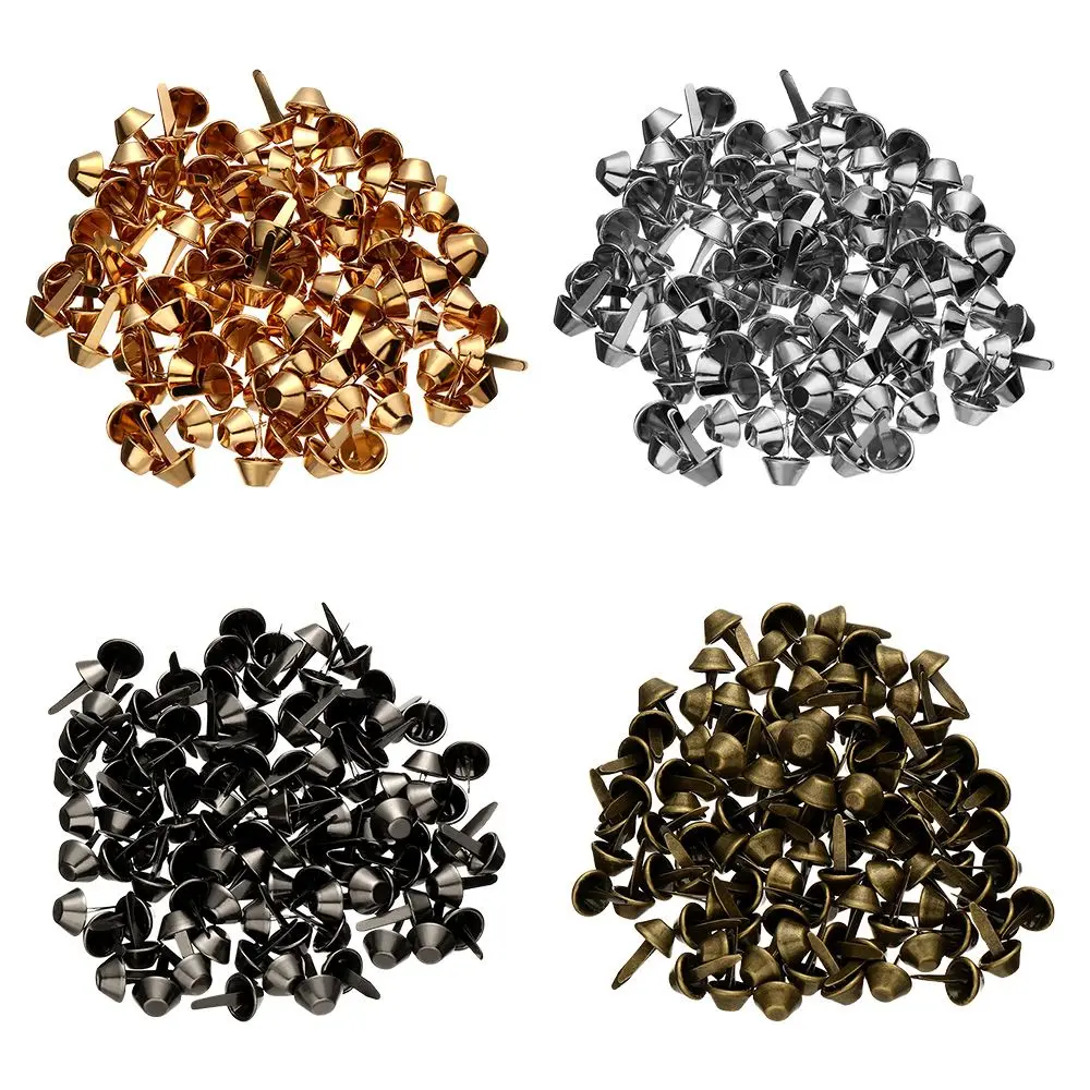 100Pcs/Set 12mm Punk Purse Handbag Pierced Jewelry Making Retro Rivets Metal Feet Studs Bag Accessories