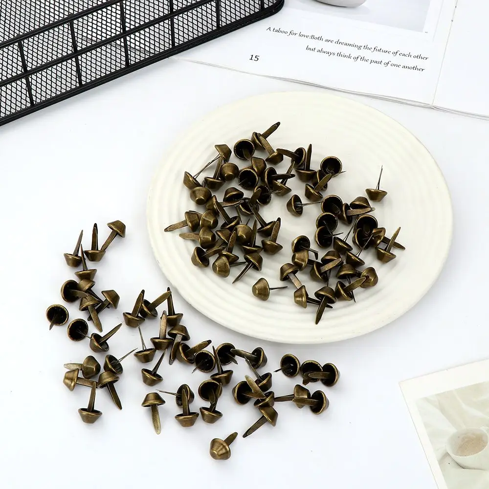 100Pcs/Set 12mm Punk Purse Handbag Pierced Jewelry Making Retro Rivets Metal Feet Studs Bag Accessories