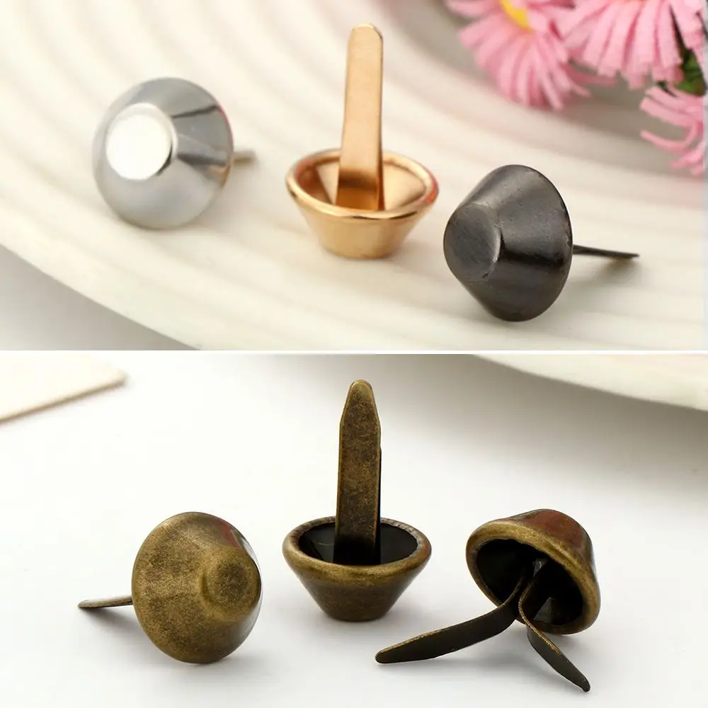 100Pcs/Set 12mm Punk Purse Handbag Pierced Jewelry Making Retro Rivets Metal Feet Studs Bag Accessories