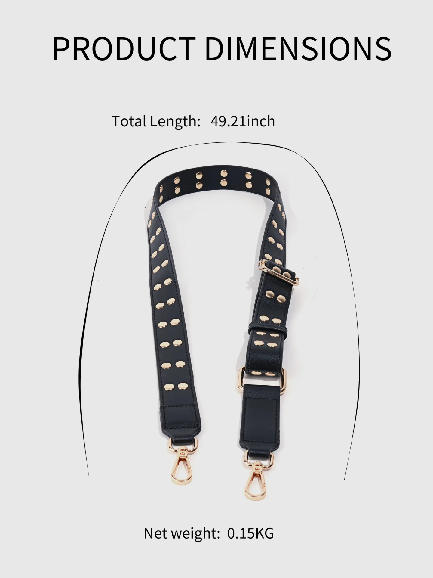 Fashion Rivet Shoulder Bag Strap Adjustable Women Bag Accessories PU Leather Wide Strap Handles Simple Handbag Straps