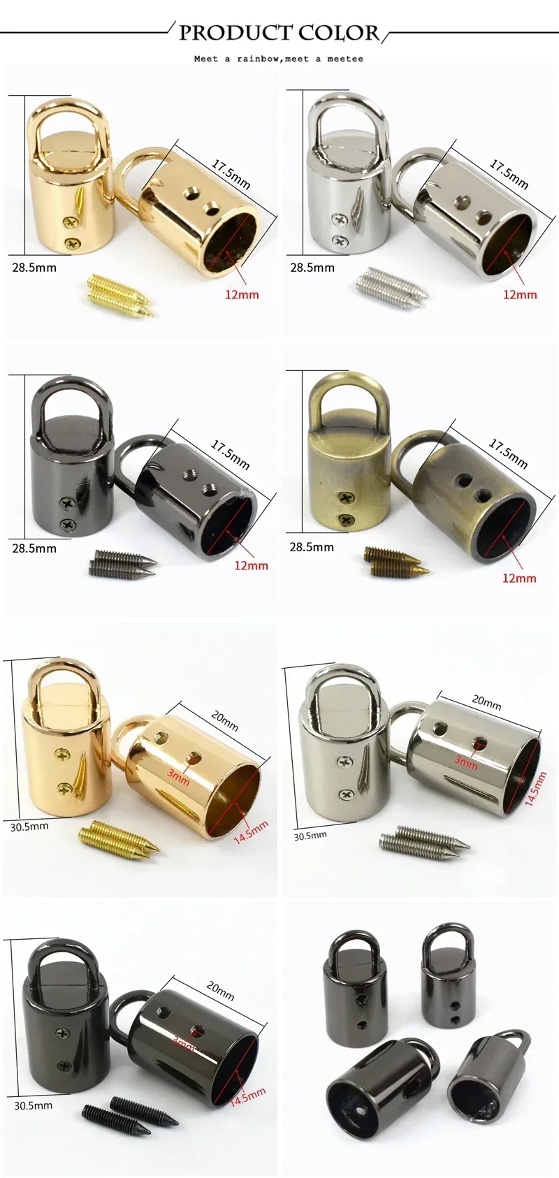 5-30Pcs Deepeel 11/14mm Metal Cord Lock Buckles Rope Stopper Handbag Strap Tassel Clasp Hook Hanger Leather Hardware Accessories