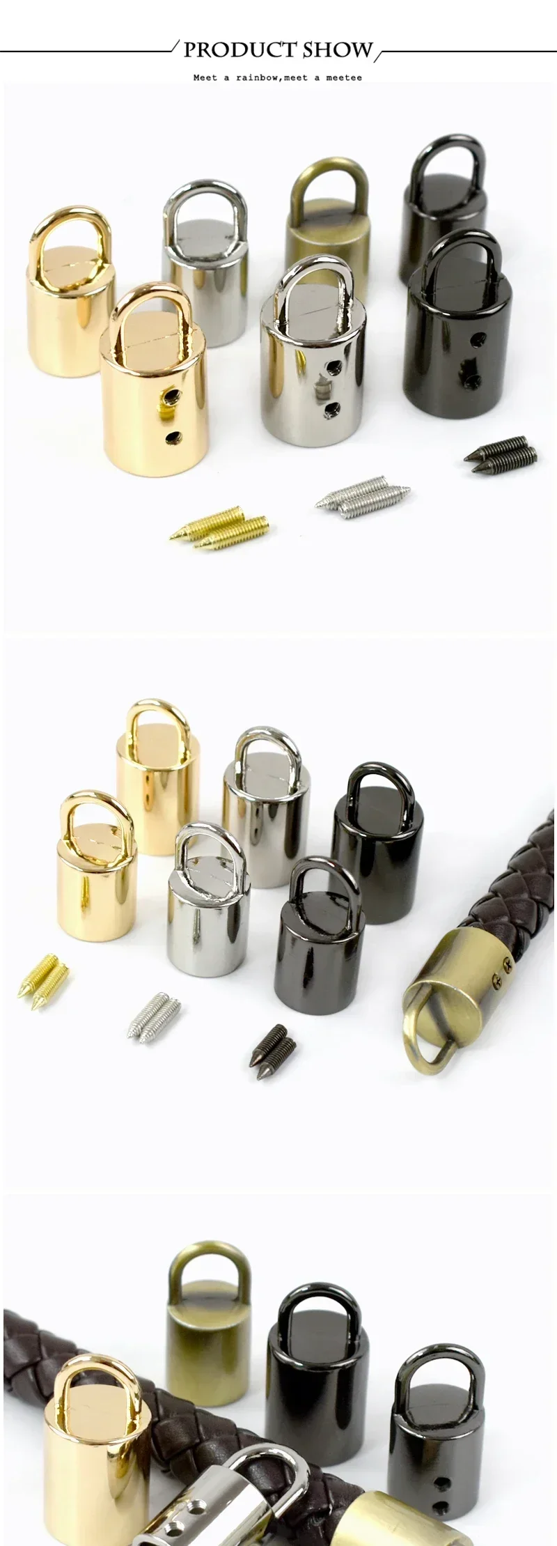5-30Pcs Deepeel 11/14mm Metal Cord Lock Buckles Rope Stopper Handbag Strap Tassel Clasp Hook Hanger Leather Hardware Accessories