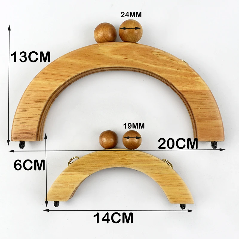 Deepeel Wooden Bag Handle 14/20cm Purse Frames Kiss Clasp for Handbags Wallet DIY Handmade Sewing Brackets Bags Accessories