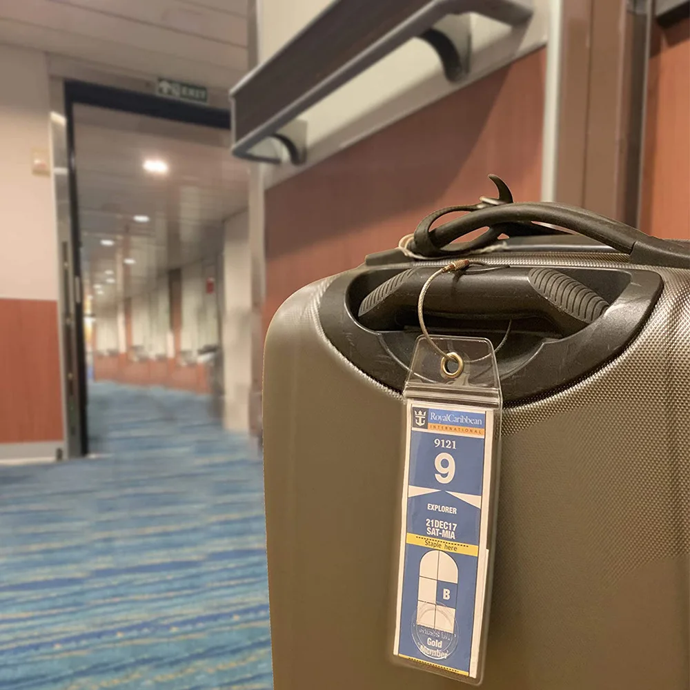 Cruise Luggage Tag With Steel Ring Pvc Clear Waterproof Card Holder Royal Caribbean & Celebrity Cruise Badge Travel Accessories