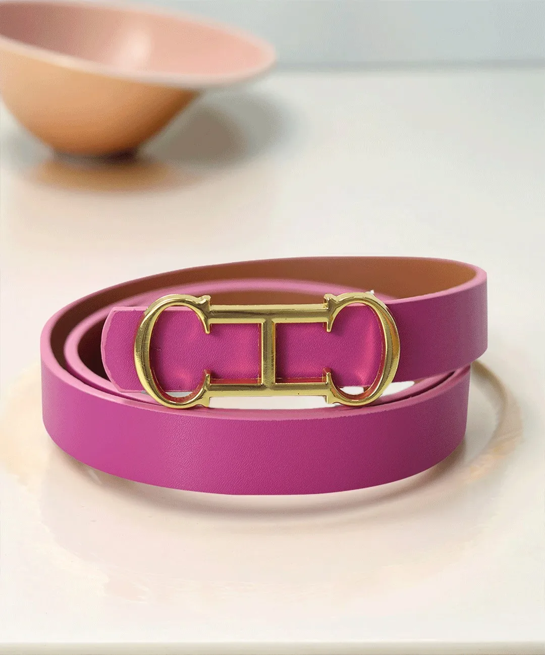 CH Brand Fashion Women's Belt PVC Material Adjustable Length Perforated Gift Box Packaging Designer 2025 New Men's Belt