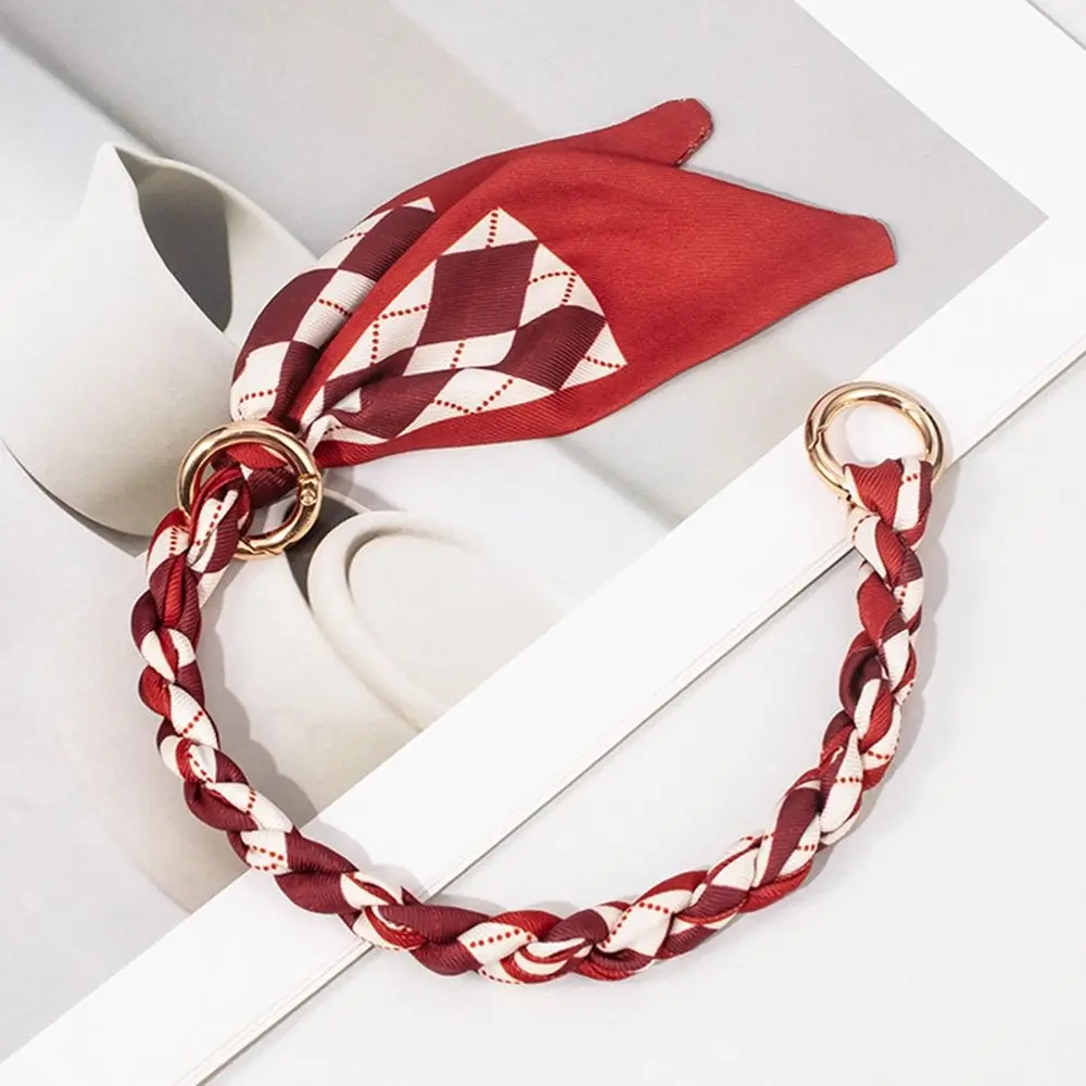 Silk Scarf Bag Chain Metal Alloy Scarf Metal Chain Detachable Bow Ribbon Handbag Strap Purse Chain DIY Handbag Accessory