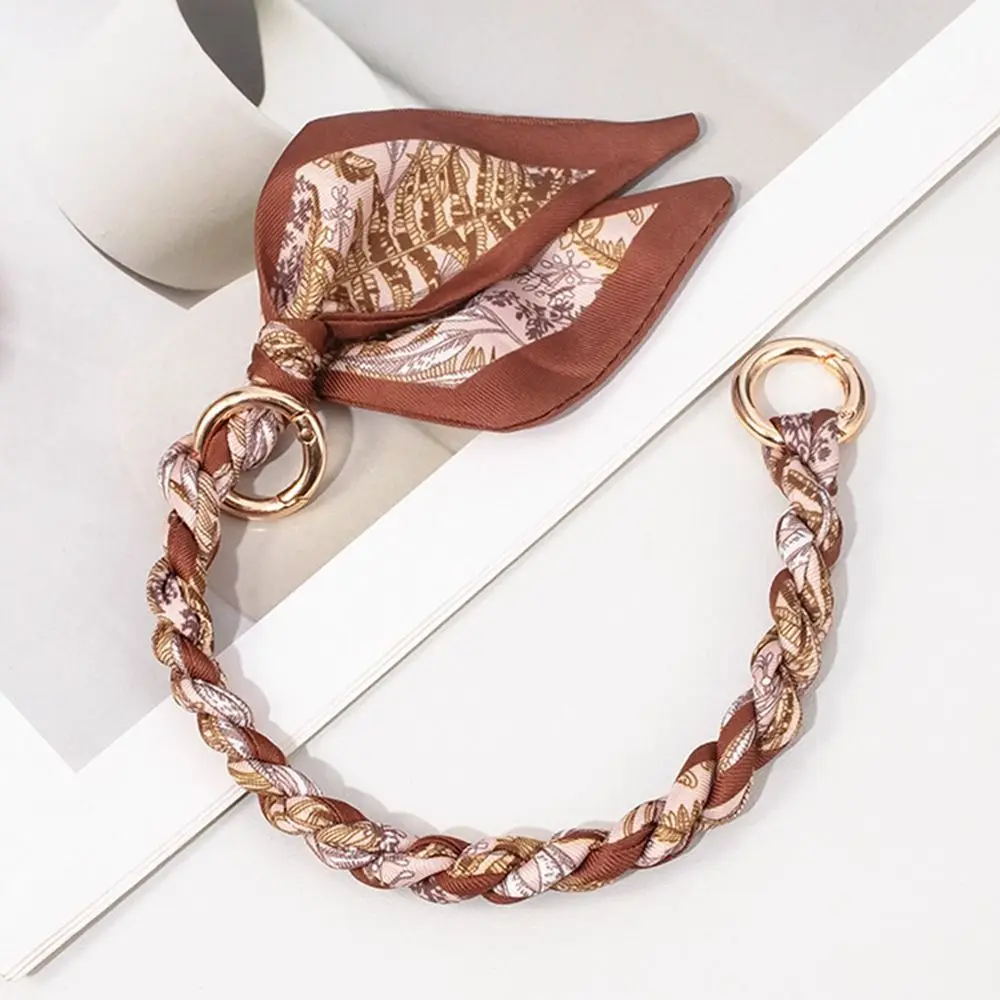 Silk Scarf Bag Chain Metal Alloy Scarf Metal Chain Detachable Bow Ribbon Handbag Strap Purse Chain DIY Handbag Accessory