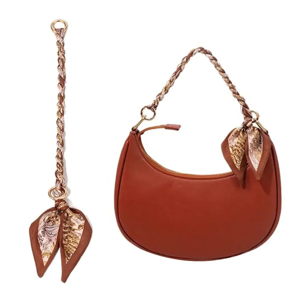 Silk Scarf Bag Chain Metal Alloy Scarf Metal Chain Detachable Bow Ribbon Handbag Strap Purse Chain DIY Handbag Accessory