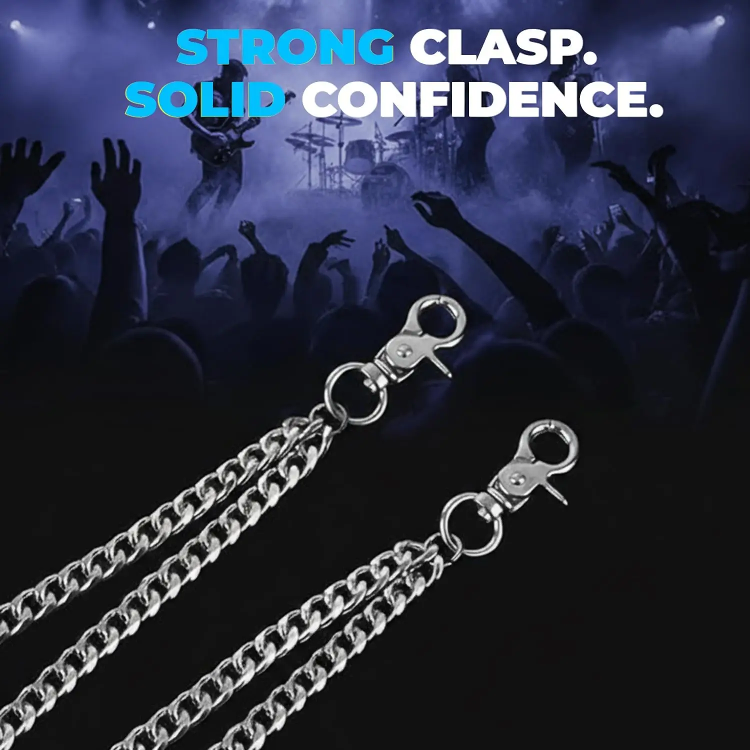 Men Women Double Layer Wallet Chain Hip Hop Punk Jeans Chain Biker Motorcycle Keychain