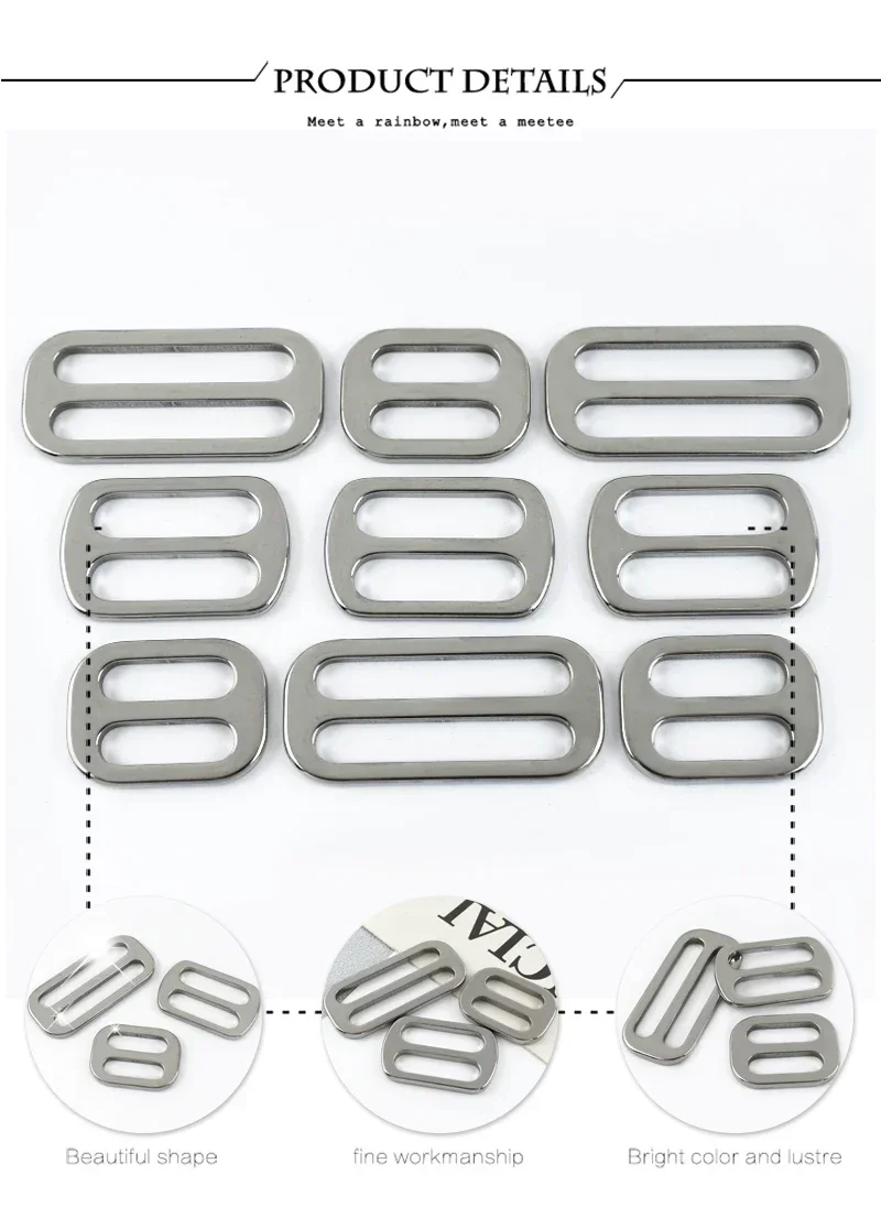 5/10/20Pcs Deepeel 20-38mm Stainless Steel Buckles Bag Strap Tri-Glide Slider Clasp Backpack Webbing Adjust Hook DIY Accessories