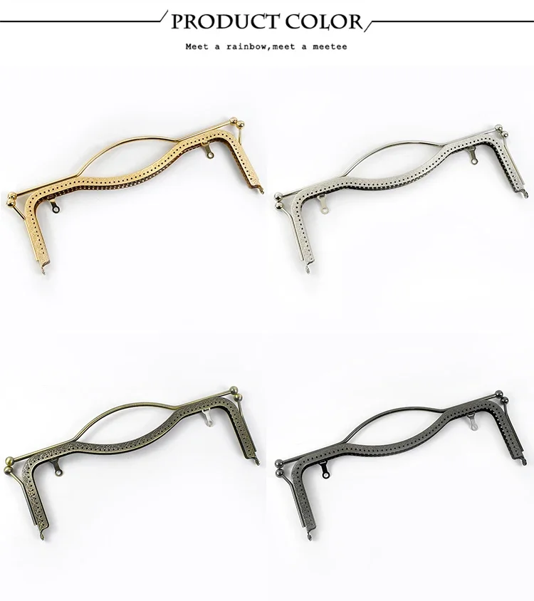 1-5Pcs Deepeel 20.5/27cm Metal Purse Kiss Clasp Lock HandBag Embossed Frame Retro Wallet Hand Pull Parts Bag Handle Accessories