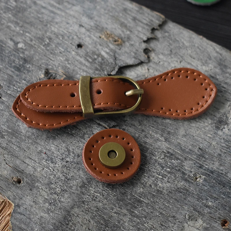 Bag Magnetic Buttons Genuine Leather Bronze Hasp Buckle Cambridge Bag Fastener Women Handmade DIY Crossbody Handbag Accessories