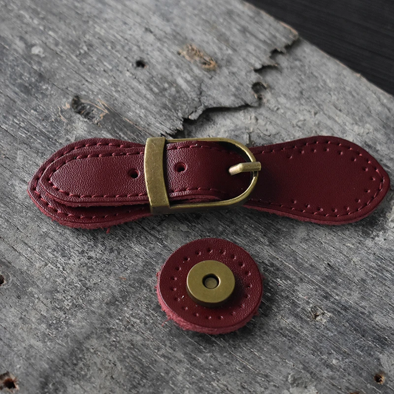 Bag Magnetic Buttons Genuine Leather Bronze Hasp Buckle Cambridge Bag Fastener Women Handmade DIY Crossbody Handbag Accessories
