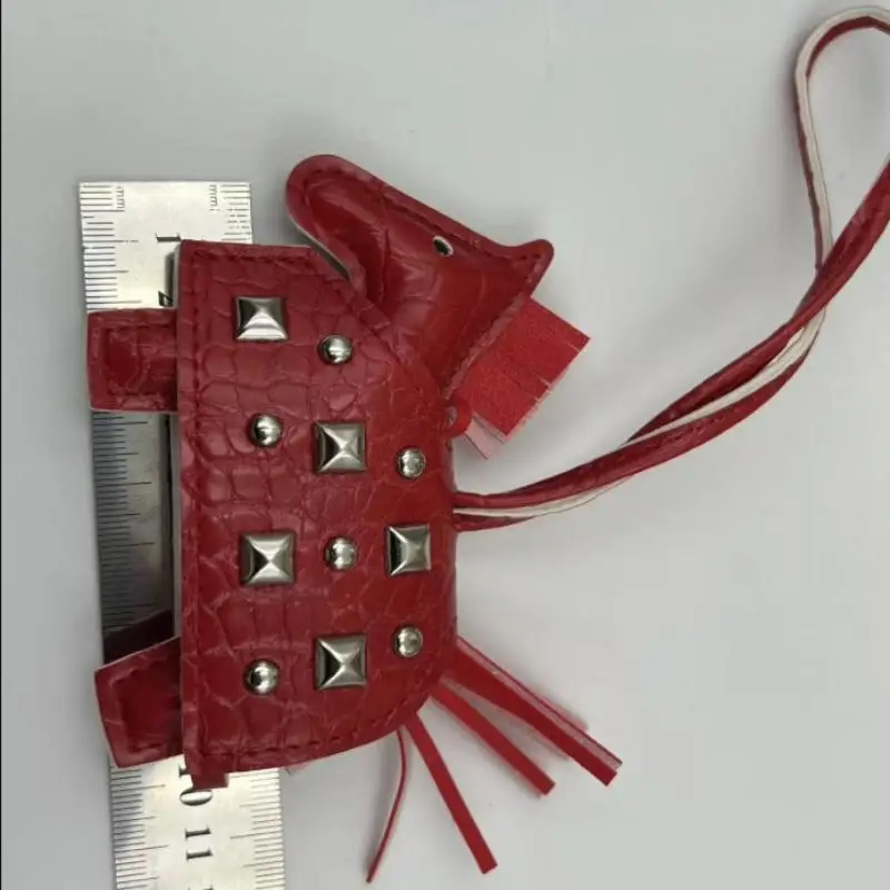 Fashion Pendant Bag Accessory Silver Rivets Horse Bag Charm Accessories Hand Sewn PU Leather Foal