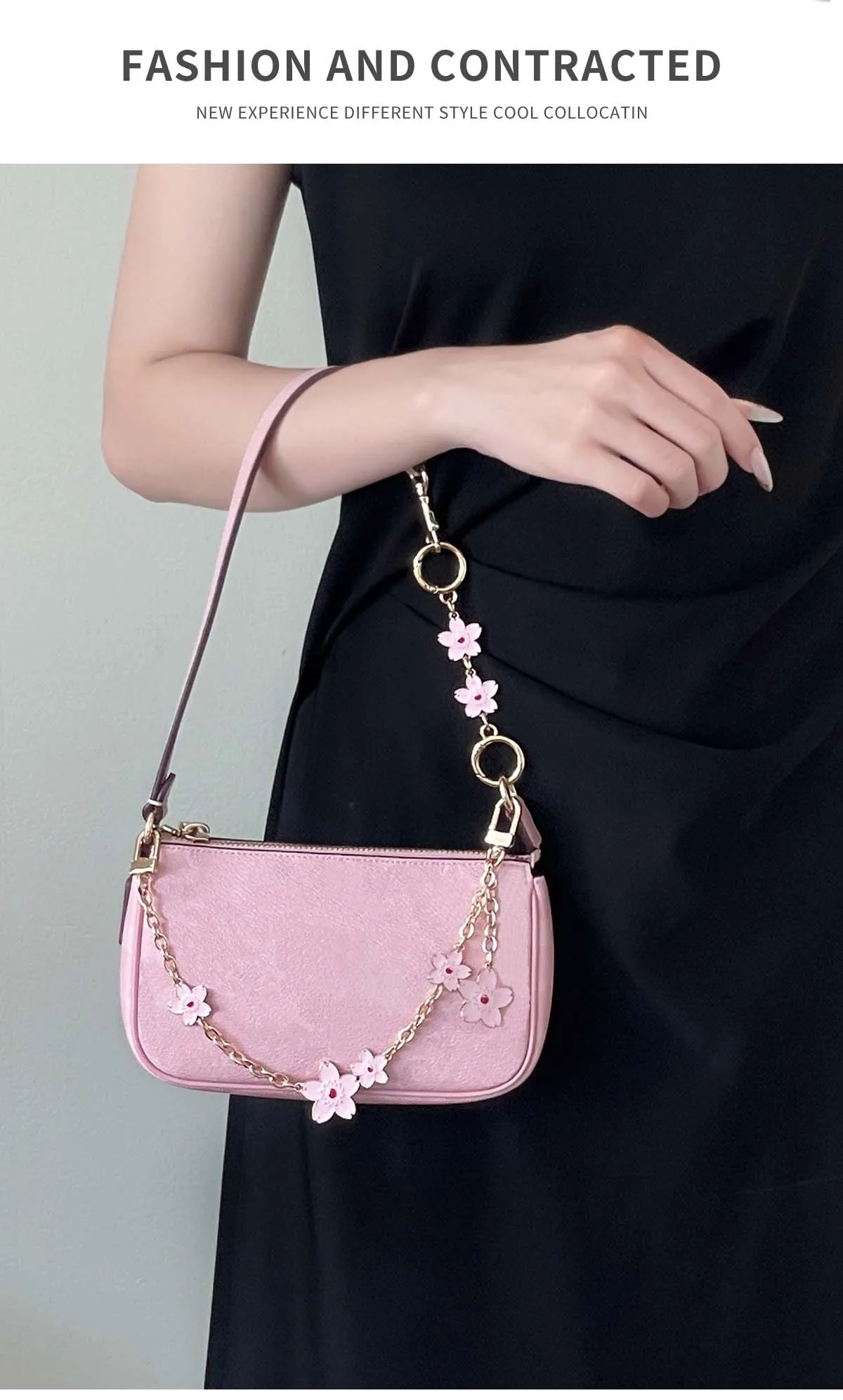 Sakura Extension Chain for Women's Bag Fashion Not Easy to Scratch and Fade Extended Chain Bag Decoration Chain Bag Accessories
