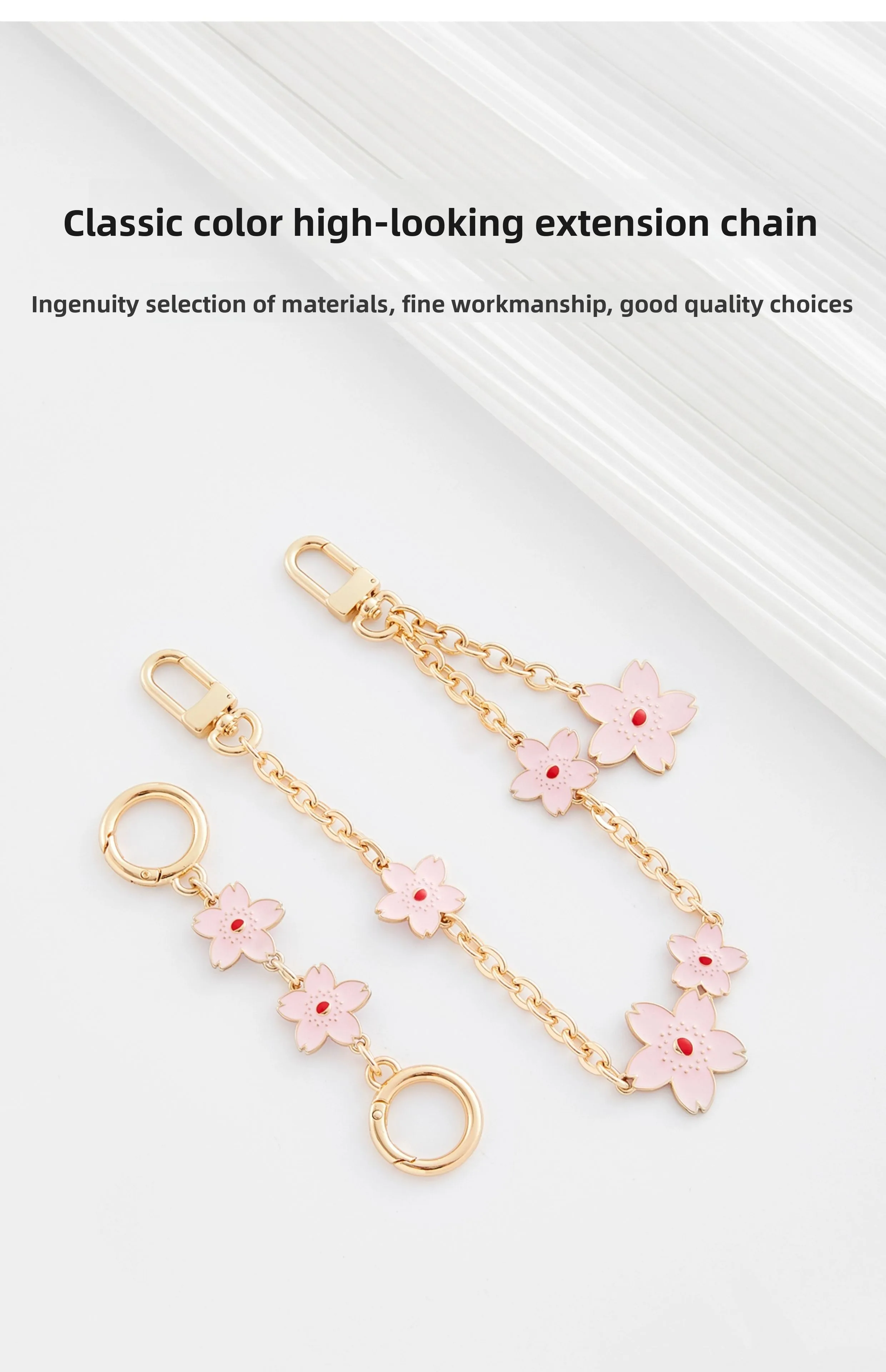 Sakura Extension Chain for Women's Bag Fashion Not Easy to Scratch and Fade Extended Chain Bag Decoration Chain Bag Accessories