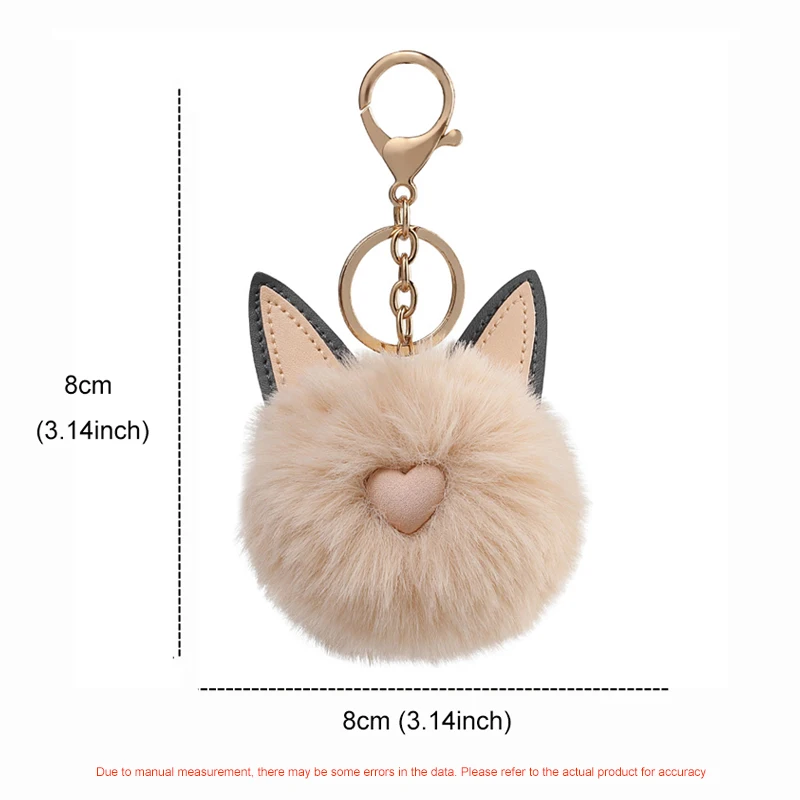 FOXER Soft Women's Fashion Bag Pendant Cute Love Ball Keyring Accessories for Girl's Gift