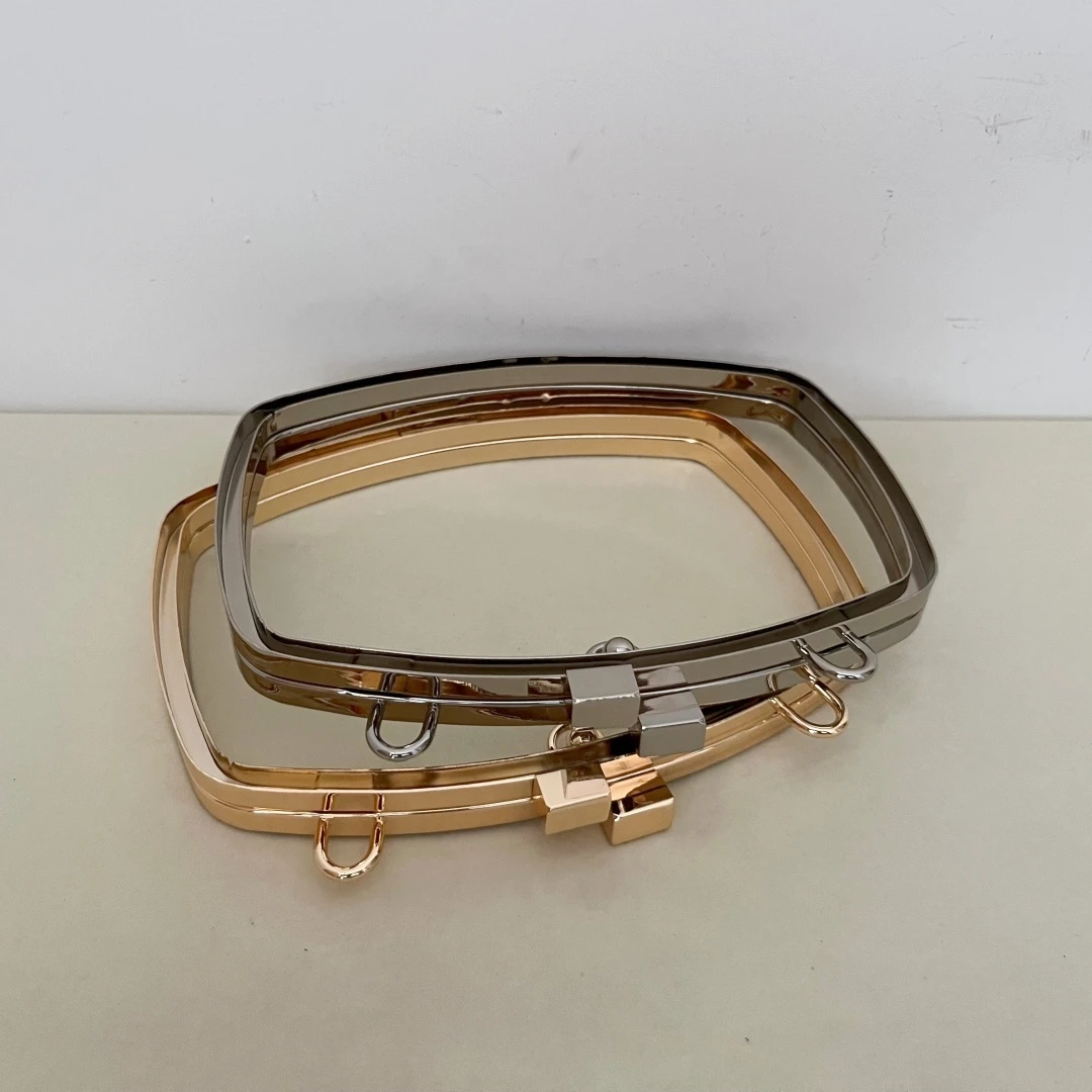 18cm Ellipse Box Bag Clutch Frame Metal Purse Frame Accessories Chain Clasp Loop Head Lock Handmade Bag Mold Materials