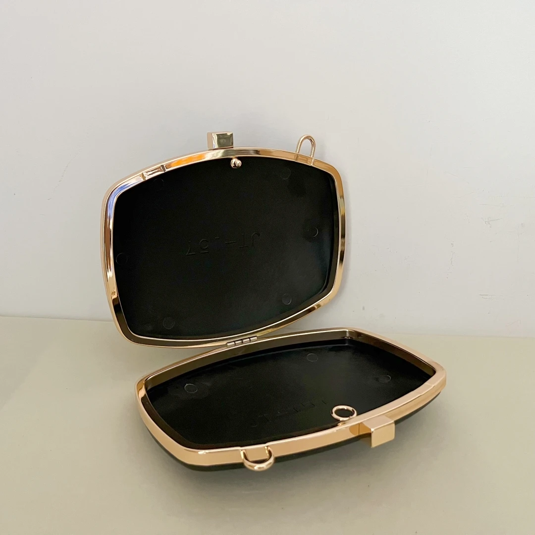 18cm Ellipse Box Bag Clutch Frame Metal Purse Frame Accessories Chain Clasp Loop Head Lock Handmade Bag Mold Materials