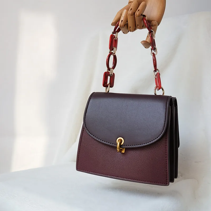 New Fashion Woman Bag Accessory Detachable Replacement Red Ink Acrylic Metal Chain Luxury Strap Women Shoulder Clutch Chains