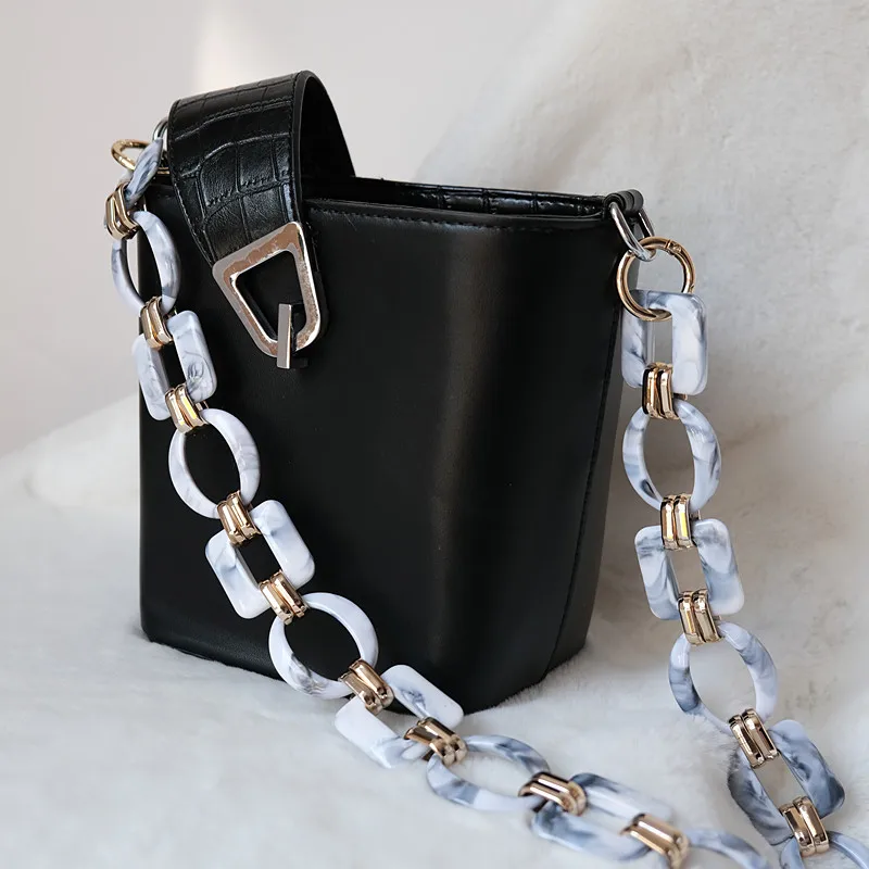 New Fashion Woman Bag Accessory Detachable Replacement Red Ink Acrylic Metal Chain Luxury Strap Women Shoulder Clutch Chains