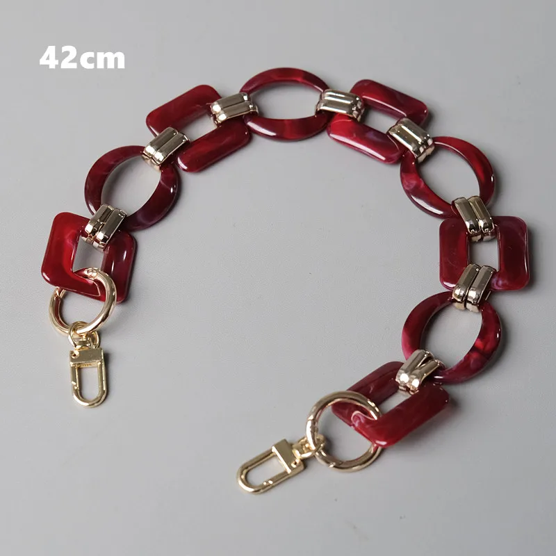 New Fashion Woman Bag Accessory Detachable Replacement Red Ink Acrylic Metal Chain Luxury Strap Women Shoulder Clutch Chains